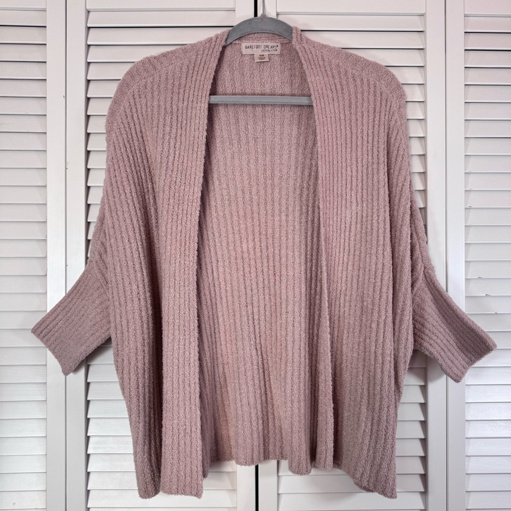 Barefoot Dreams CozyChic Lite Ribbed Shrug Open Front Cardigan Size S/M